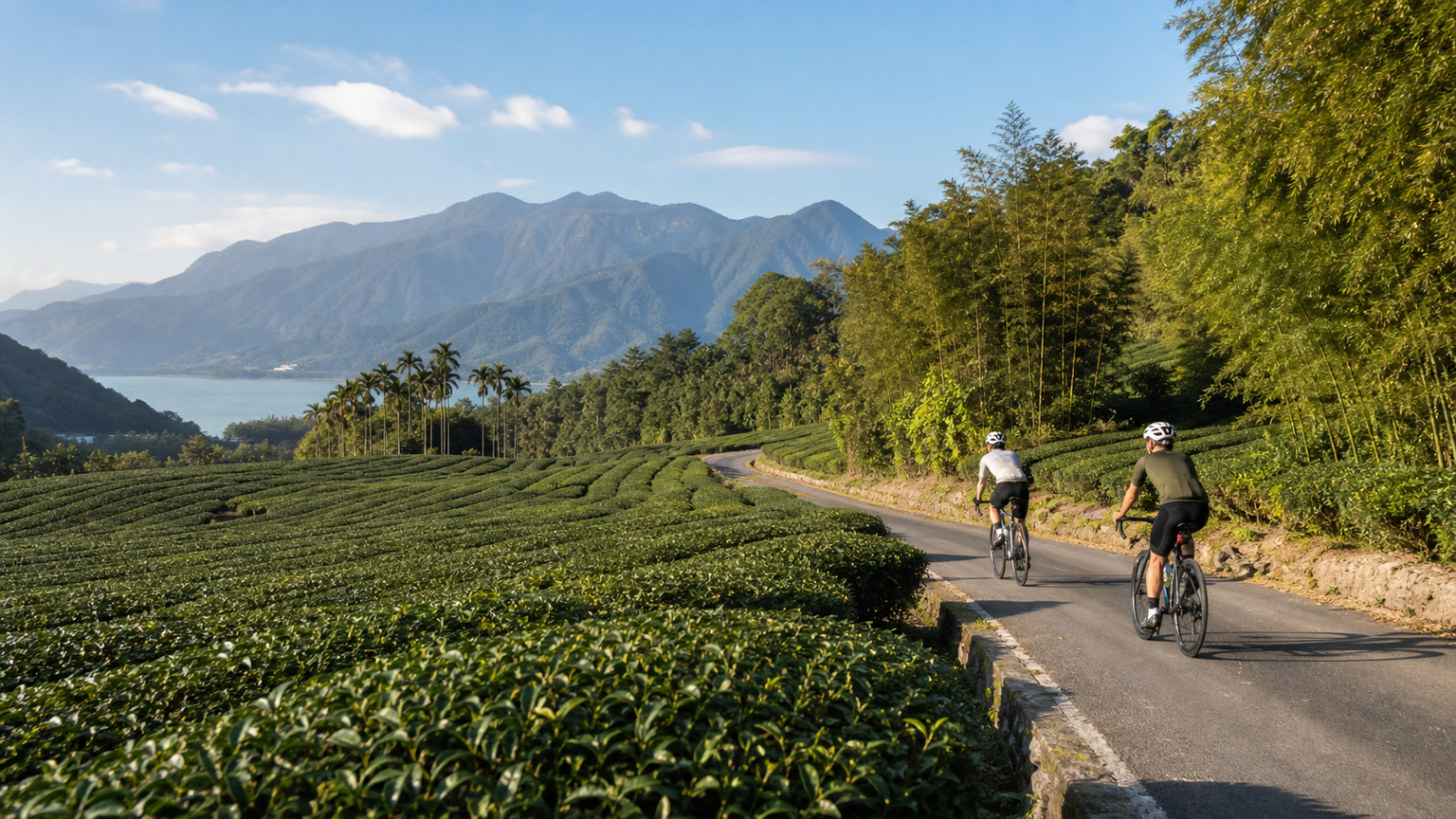 南投魚池鄉自行車道:紅茶莊園與水社大山的環境