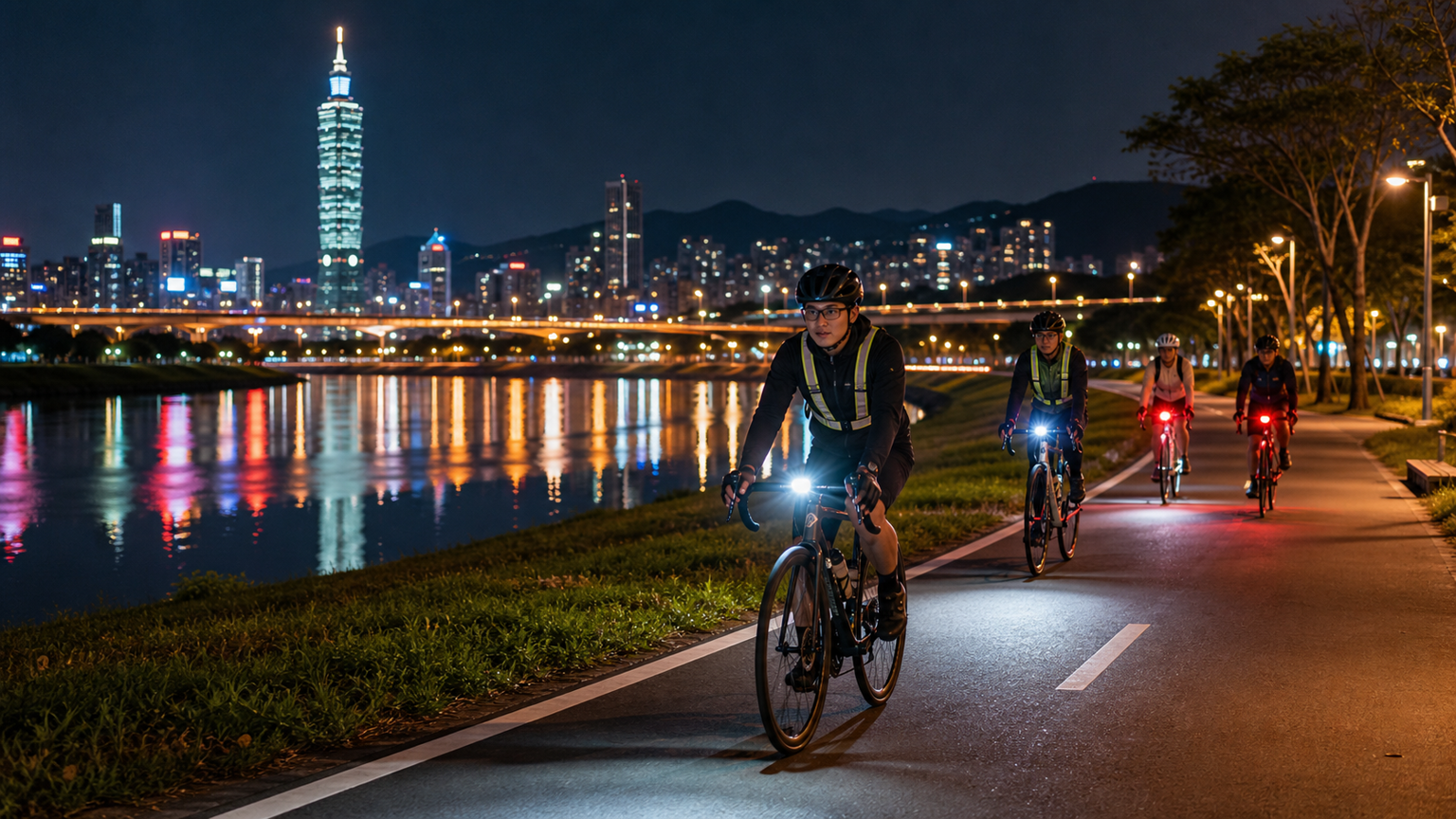 台灣夜騎路線:台北河濱公園夜騎的安全路線與燈光規範
