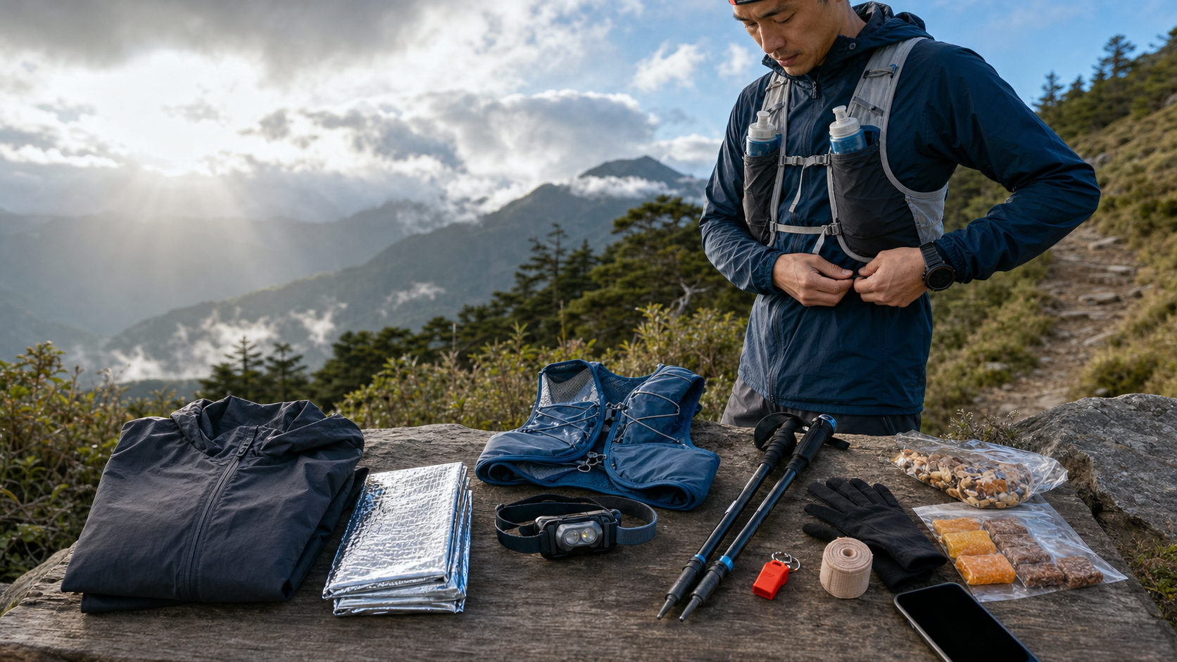 越野跑裝備清單：強制裝備、補給帶、登山杖、頭燈全攻略
