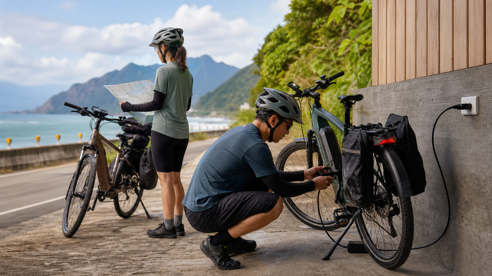 電動輔助自行車（e-bike）環島：充電站分布與里程規劃
