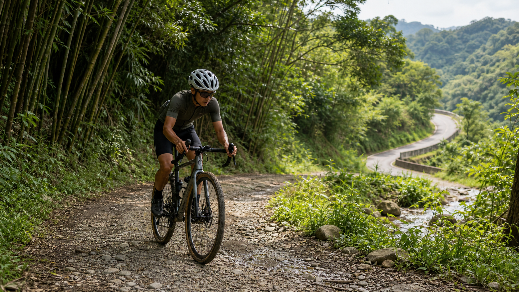 台中大坑山區路線:第一登山步道周邊的公路與碎石路混騎