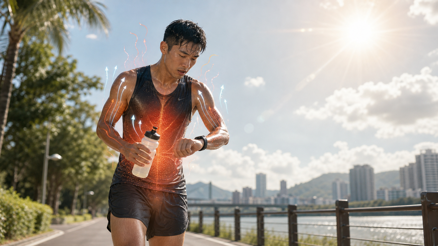 跑步的核心溫度調節:台灣夏季高溫下的熱平衡機制